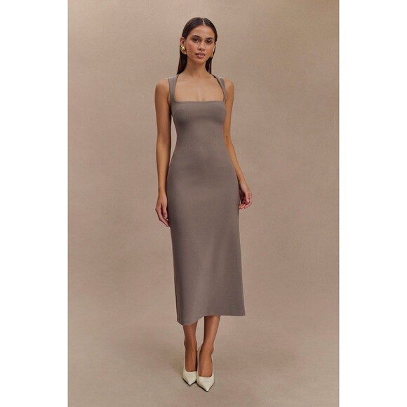 Meshki Frida Crepe Midi Dress Smoke New XXS - Picture 1 of 6